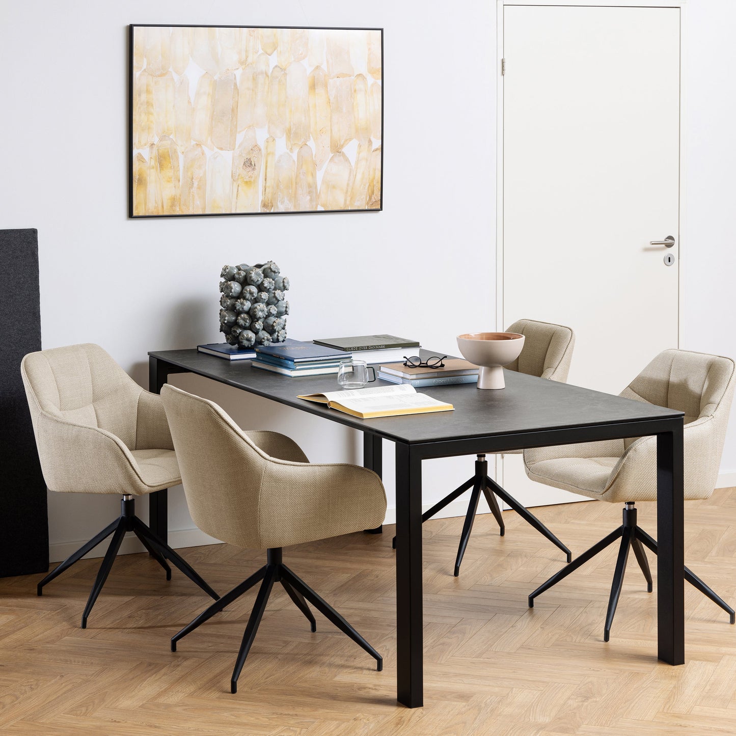 Cote | Furniture Brentford 4-6 Seater Dining Table, Ceramic - Black Brentford, Dining Tables 90AH000020749