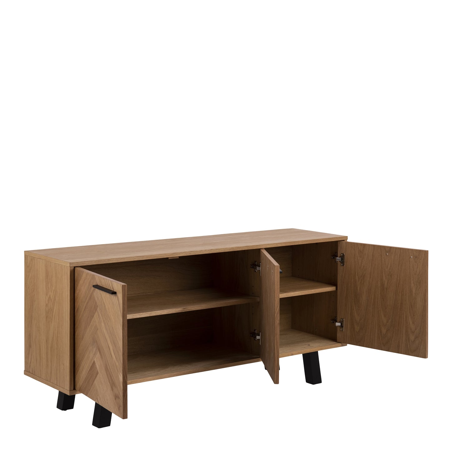 Cote | Furniture Brighton Sideboard 3 Door Oak with Herringbone Effect Brighton, Sideboards 90AH000021069