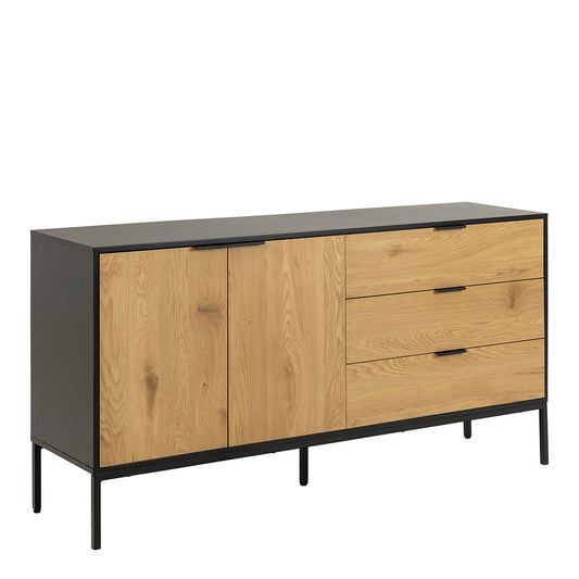 Cote | Furniture Seaford Sideboard, 2 Doors + 3 Drawer - Black Seaford, Sideboards 90AH000021803