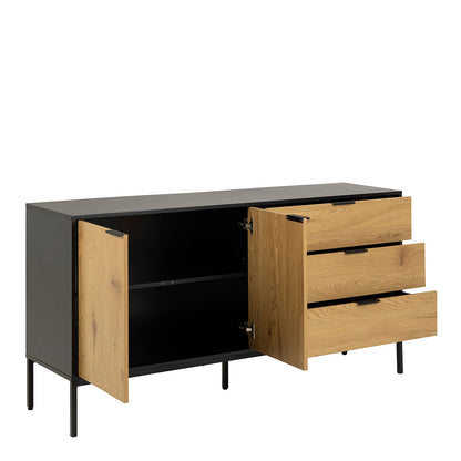 Cote | Furniture Seaford Sideboard, 2 Doors + 3 Drawer - Black Seaford, Sideboards 90AH000021803