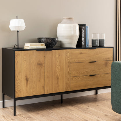 Cote | Furniture Seaford Sideboard, 2 Doors + 3 Drawer - Black Seaford, Sideboards 90AH000021803