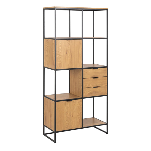 Cote | Furniture Swindon Bookcase, 2 Door + 3 Drawer + 2 Shelves - Black Swindon, Bookcases 90AH000022078