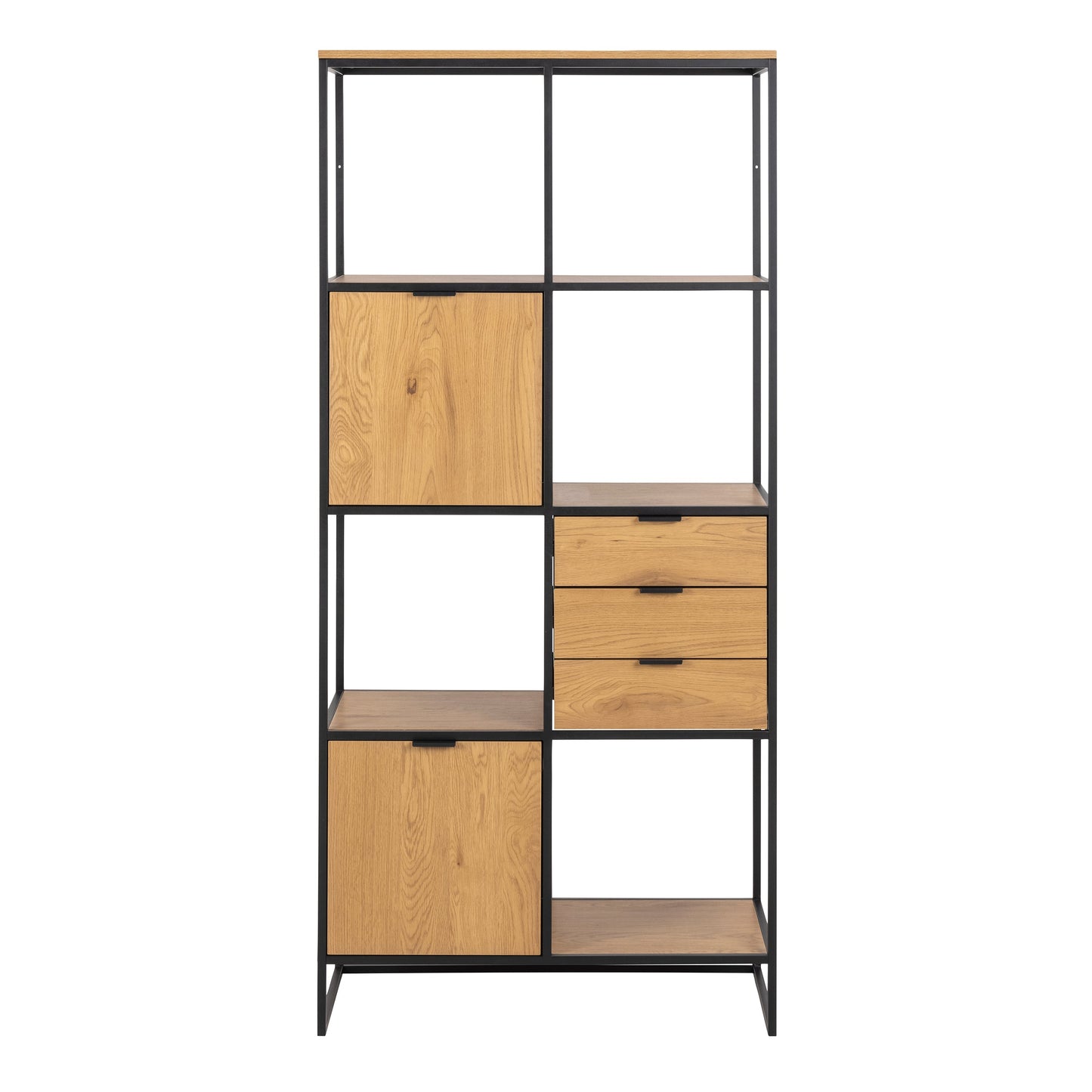 Cote | Furniture Swindon Bookcase, 2 Door + 3 Drawer + 2 Shelves - Black Swindon, Bookcases 90AH000022078