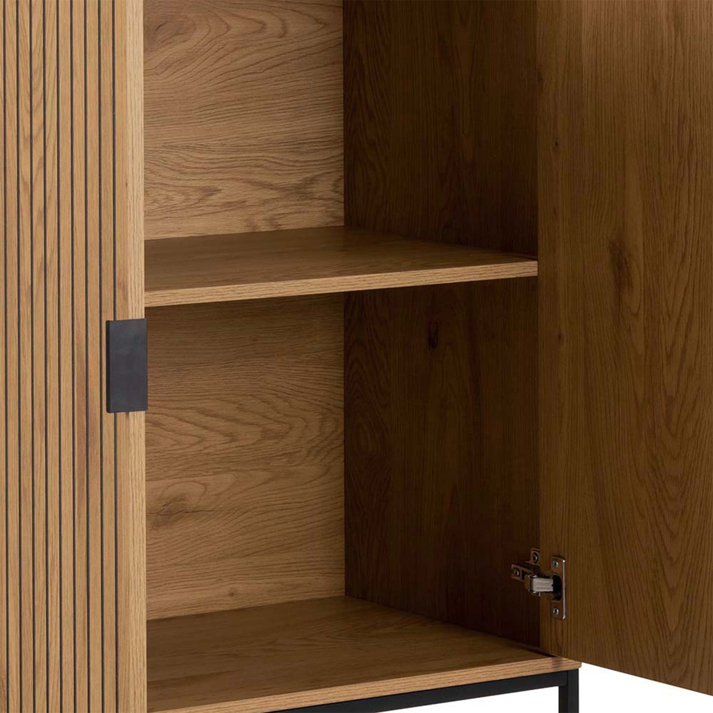 Cote | Furniture Jaipur Cabinet, 2 Door + 2 Shelves - Wild Oak & Black Jaipur, Cupboards 90AH000022089