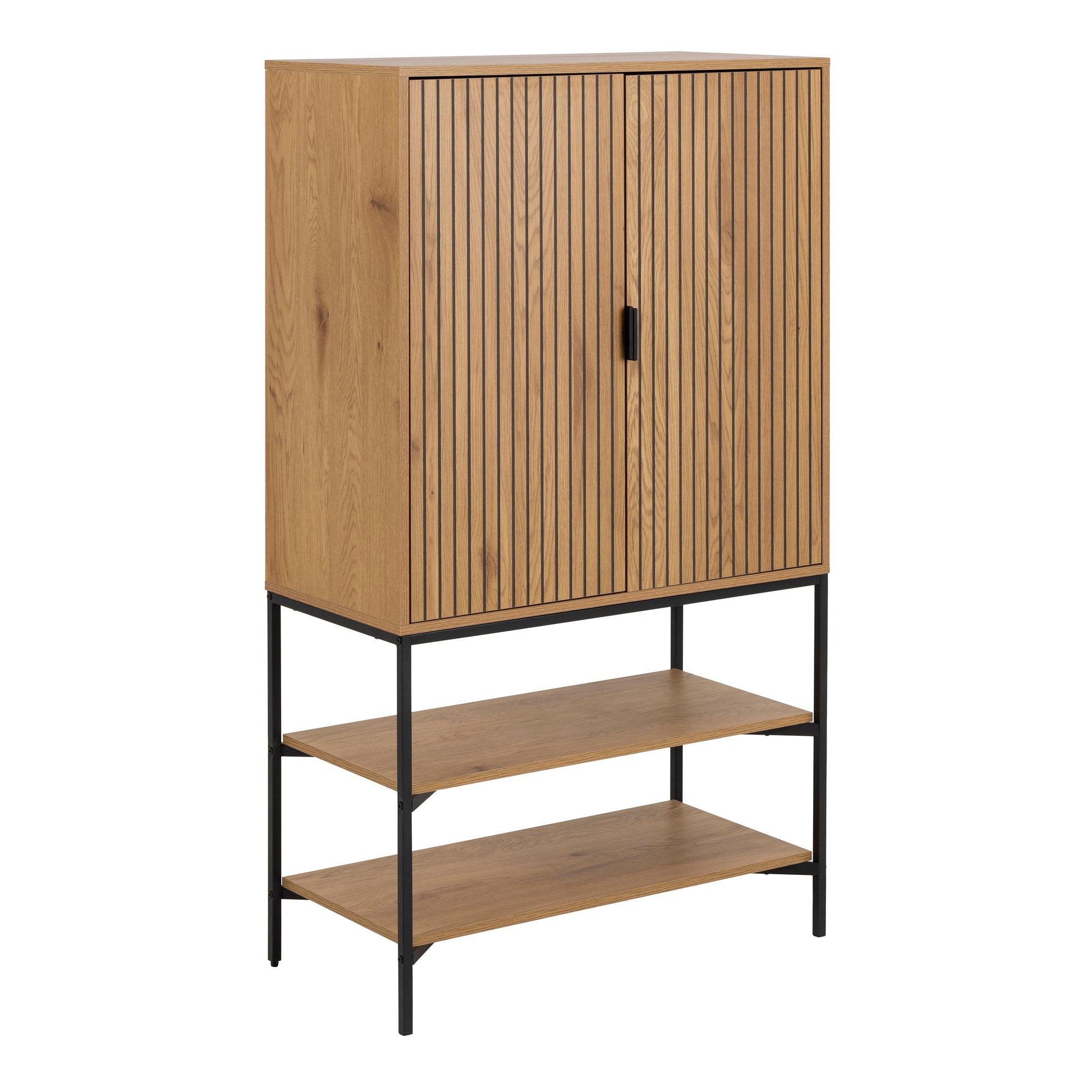 Cote | Furniture Jaipur Cabinet, 2 Door + 2 Shelves - Wild Oak & Black Jaipur, Cupboards 90AH000022089