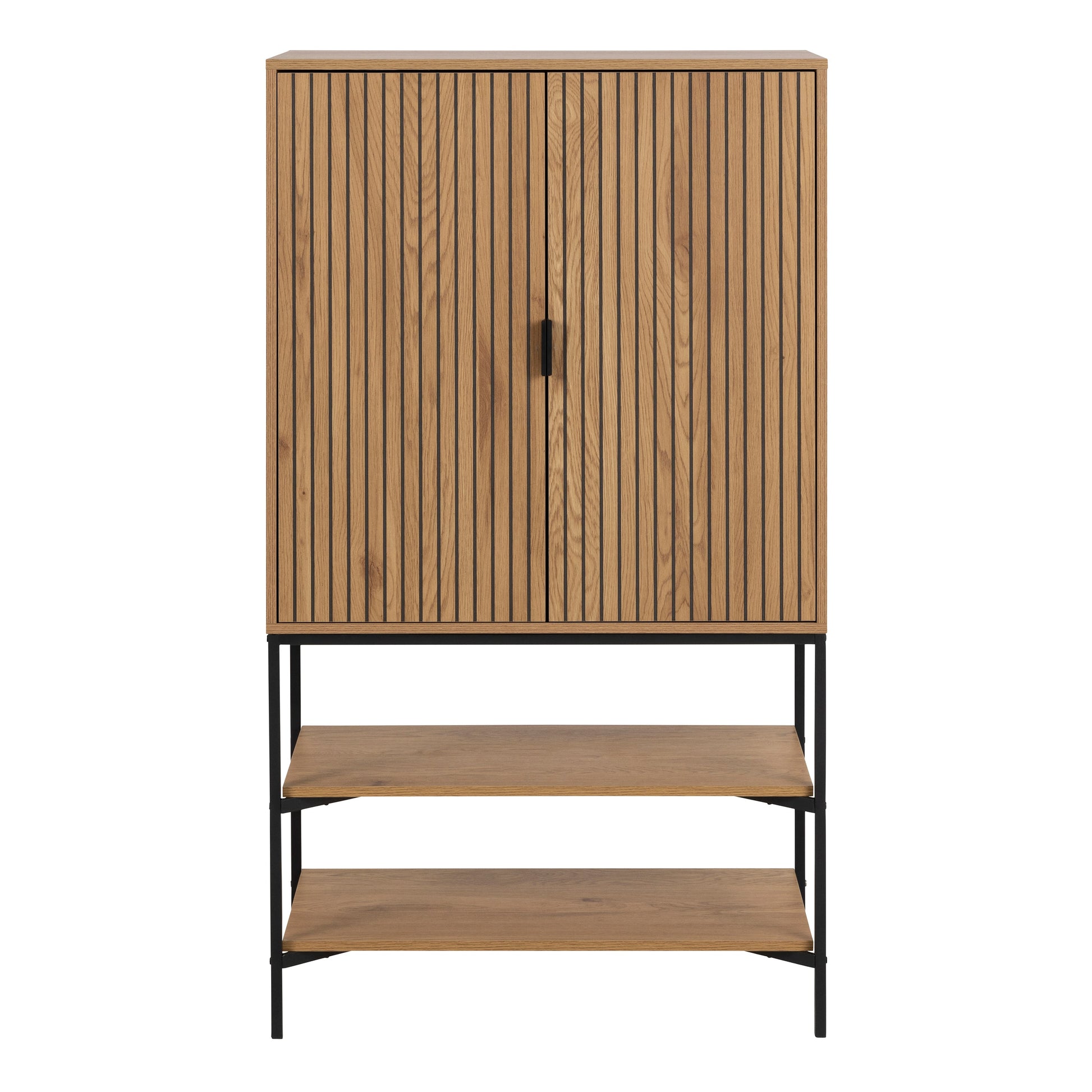 Cote | Furniture Jaipur Cabinet, 2 Door + 2 Shelves - Wild Oak & Black Jaipur, Cupboards 90AH000022089