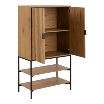 Cote | Furniture Jaipur Cabinet, 2 Door + 2 Shelves - Wild Oak & Black Jaipur, Cupboards 90AH000022089