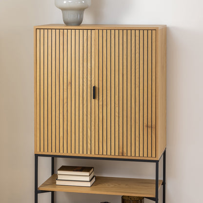 Cote | Furniture Jaipur Cabinet, 2 Door + 2 Shelves - Wild Oak & Black Jaipur, Cupboards 90AH000022089