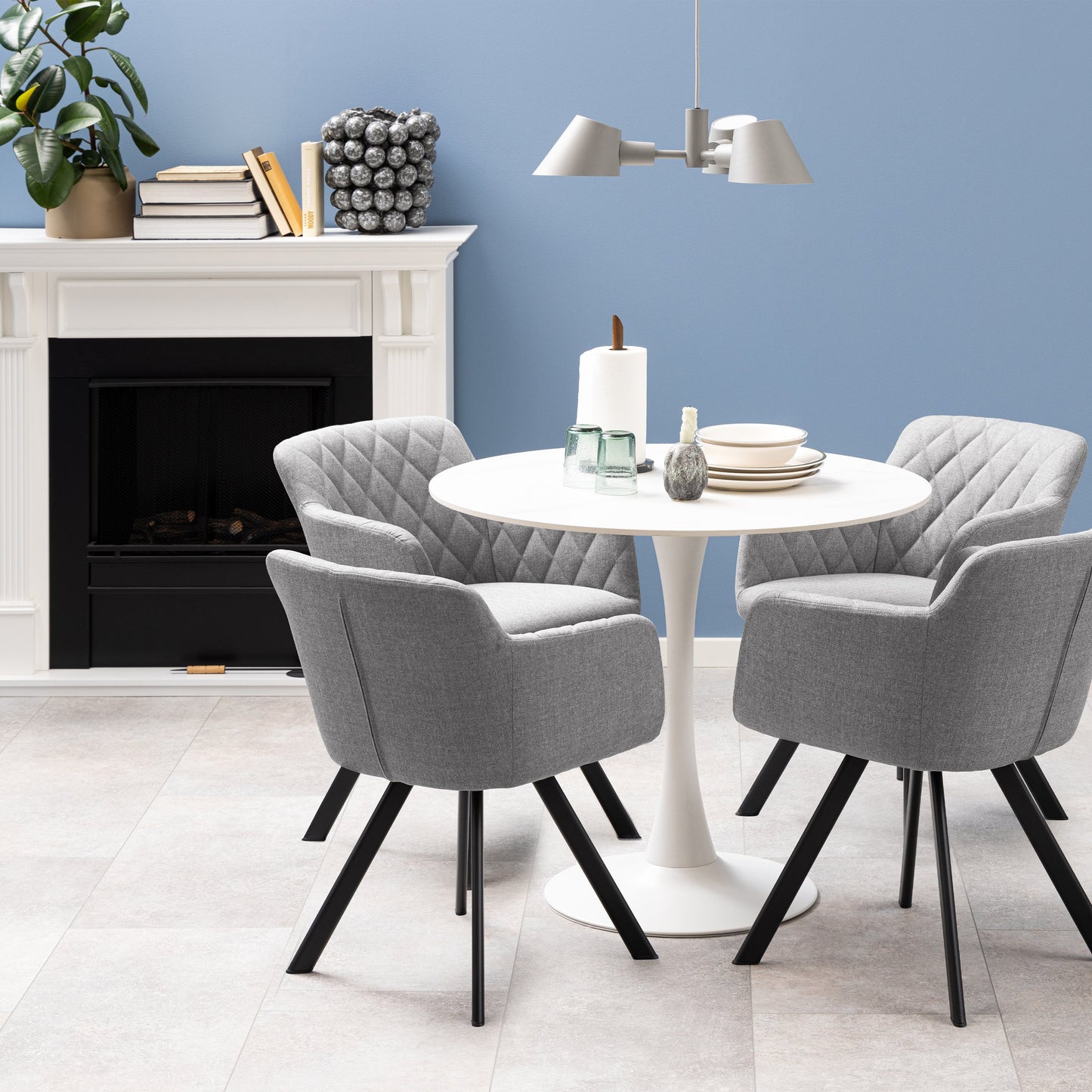 Cote | Furniture Malta 2-4 Seater Dining Table, Round, Ceramic - White Malta, Dining Tables 90AH000022168