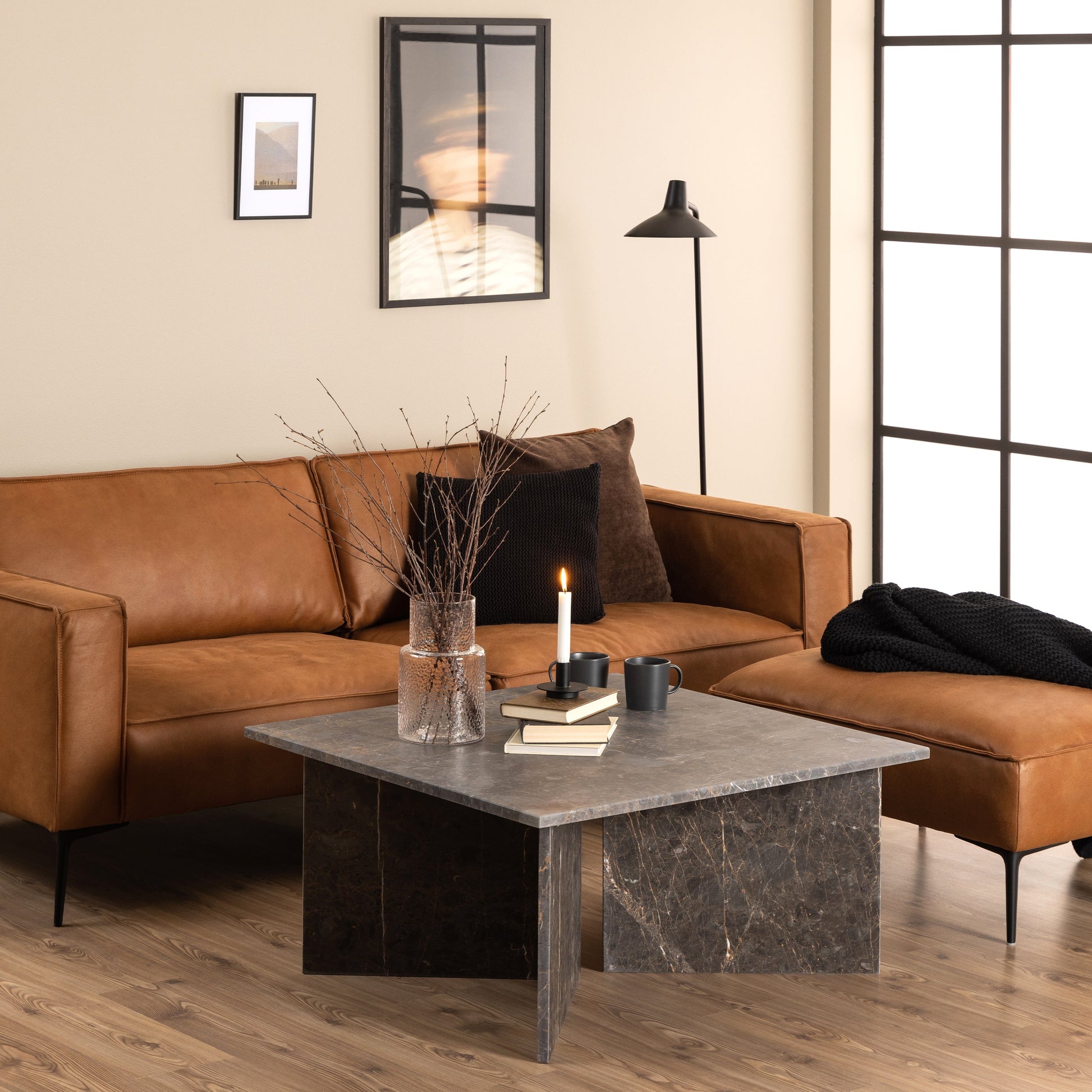 Cote | Furniture Vega Coffee Table, Square 90cm - Marron Marble Top Vega, Coffee Tables 90AH000022201