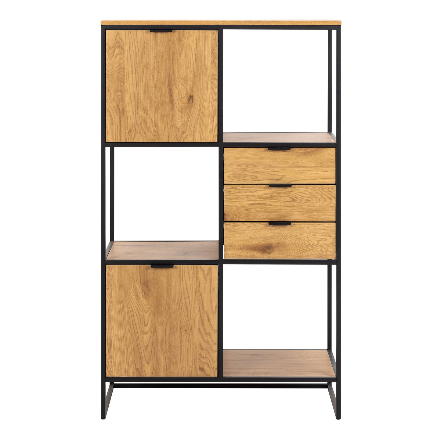 Cote | Furniture Swindon Bookcase,  2 Door + 3 Drawer + 1 Shelves - Black Swindon, Bookcases 90AH000022326