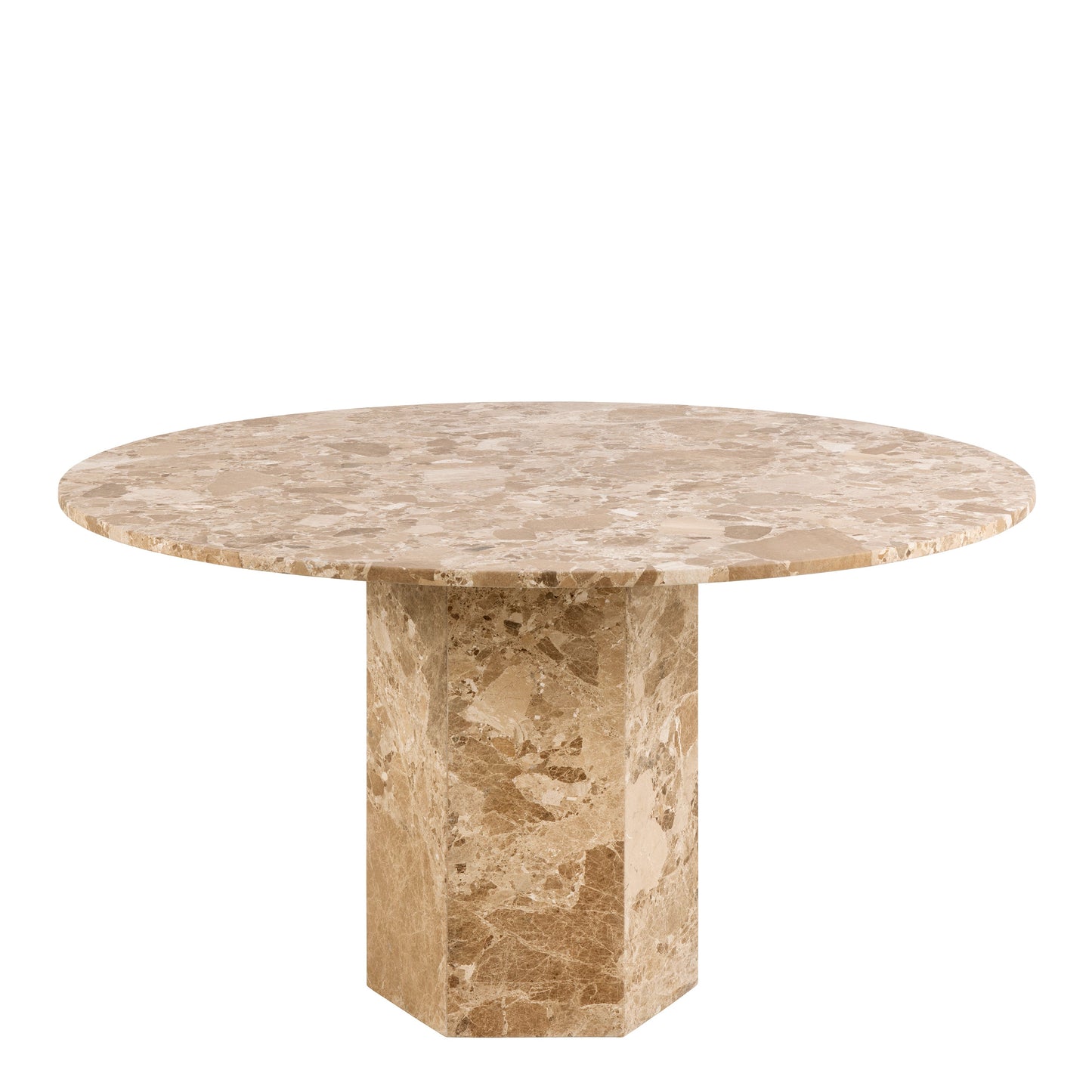 Cote | Furniture Naxos 4-5 Seater Dining Table, Round - Brown Marble Naxos, Dining Tables 90AH000022340