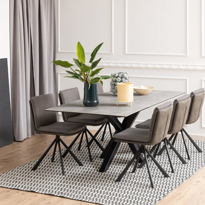 Cote | Furniture Heaven 6-8 Seater Dining Table - Ceramic Grey Top Heaven, Dining Tables 90AH000022458