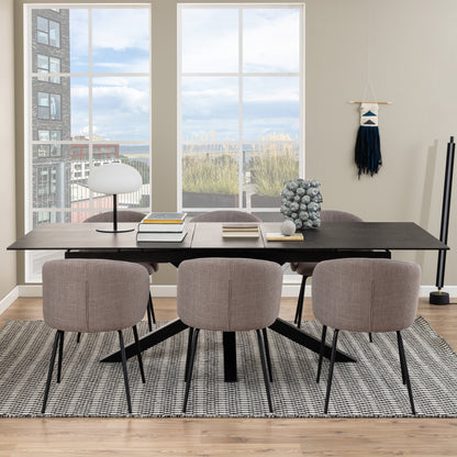 Cote | Furniture Heaven 6-8 Seater Extendable Dining Table (200cm) - Ceramic Black Top Heaven, Dining Tables 90AH000022636