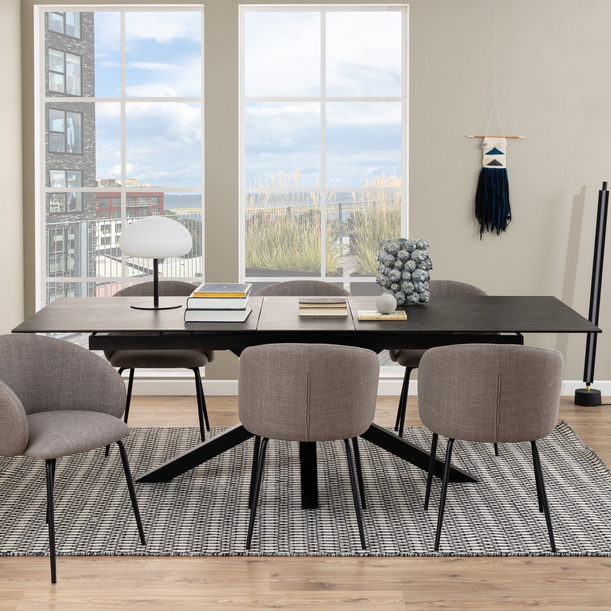 Cote | Furniture Heaven 6-8 Seater Extendable Dining Table (200cm) - Ceramic Black Top Heaven, Dining Tables 90AH000022636