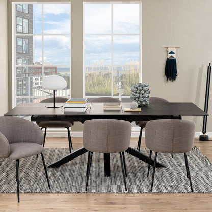 Cote | Furniture Heaven 6-8 Seater Extendable Dining Table (200cm) - Ceramic Black Top Heaven, Dining Tables 90AH000022636