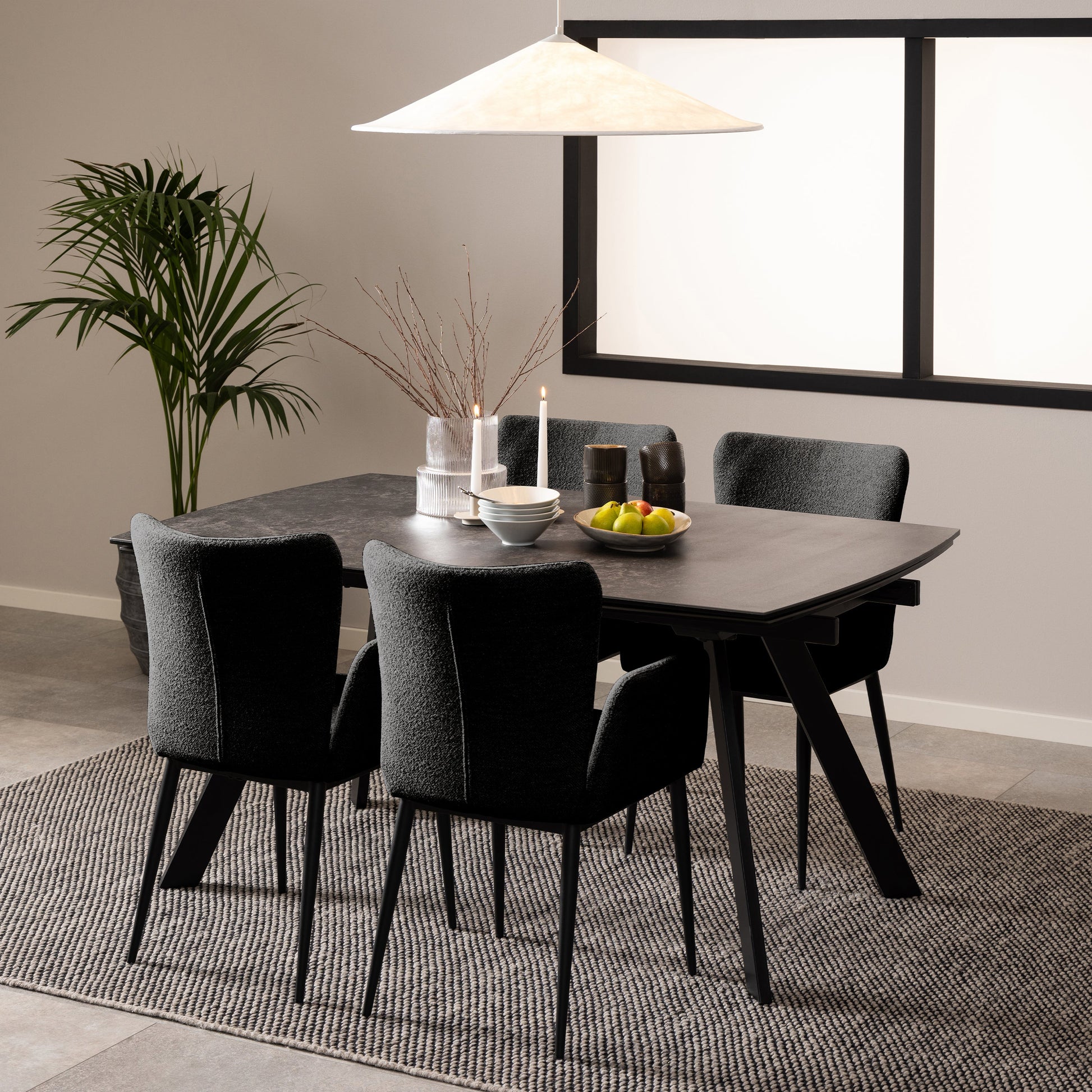 Cote | Furniture Blackburn 6-10 Seater Dining Table, Ceramic - Black Blackburn, Dining Tables 90AH000022802