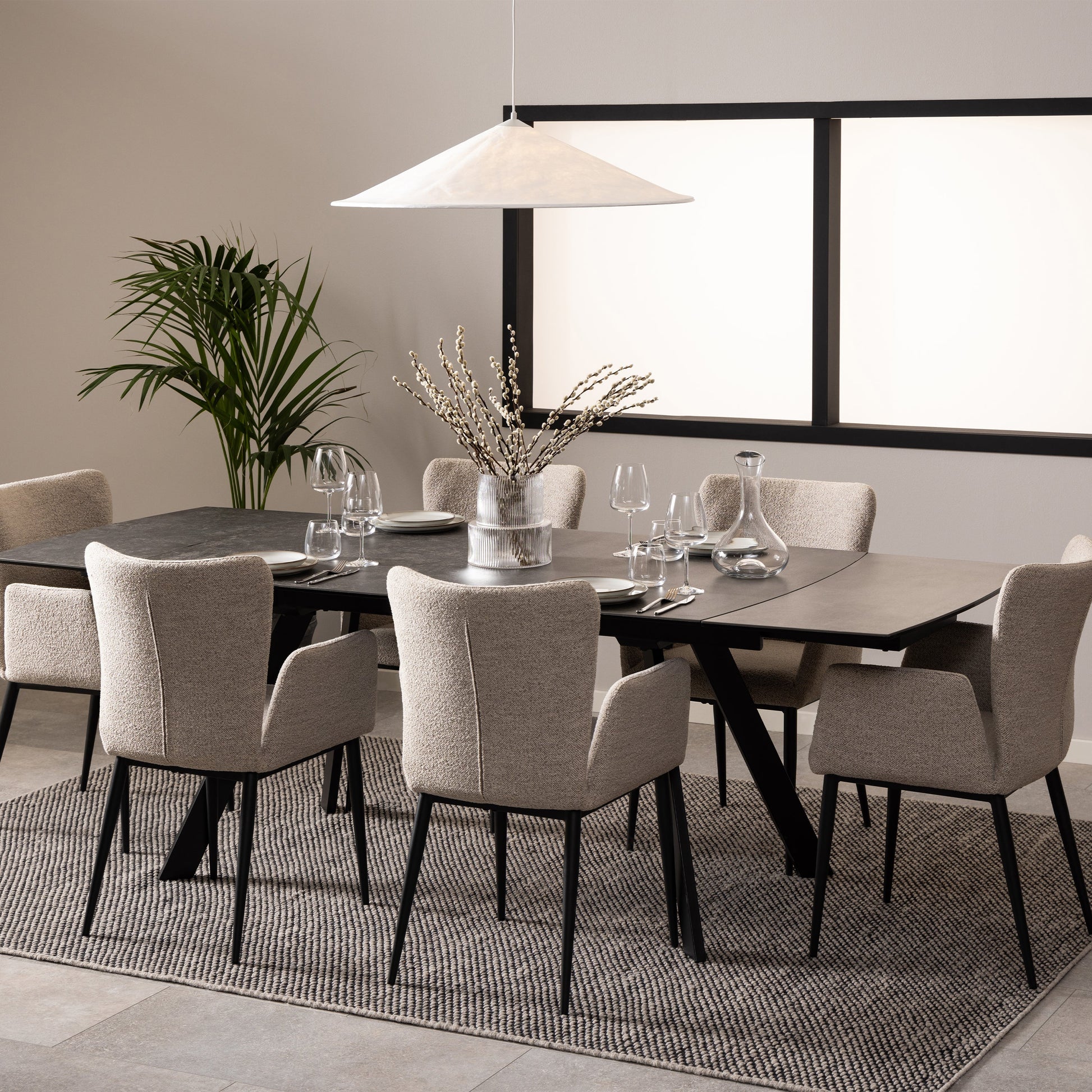 Cote | Furniture Blackburn 6-10 Seater Dining Table, Ceramic - Black Blackburn, Dining Tables 90AH000022802