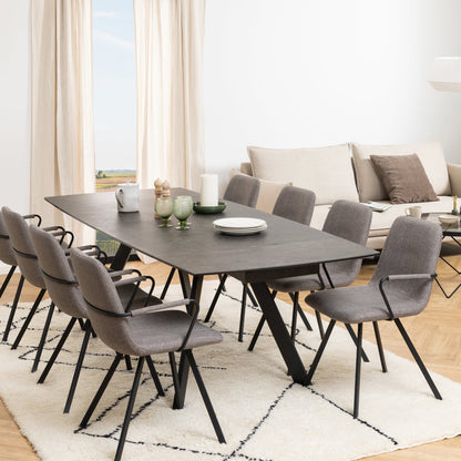 Cote | Furniture Blackburn 6-10 Seater Dining Table, Ceramic - Black Blackburn, Dining Tables 90AH000022802