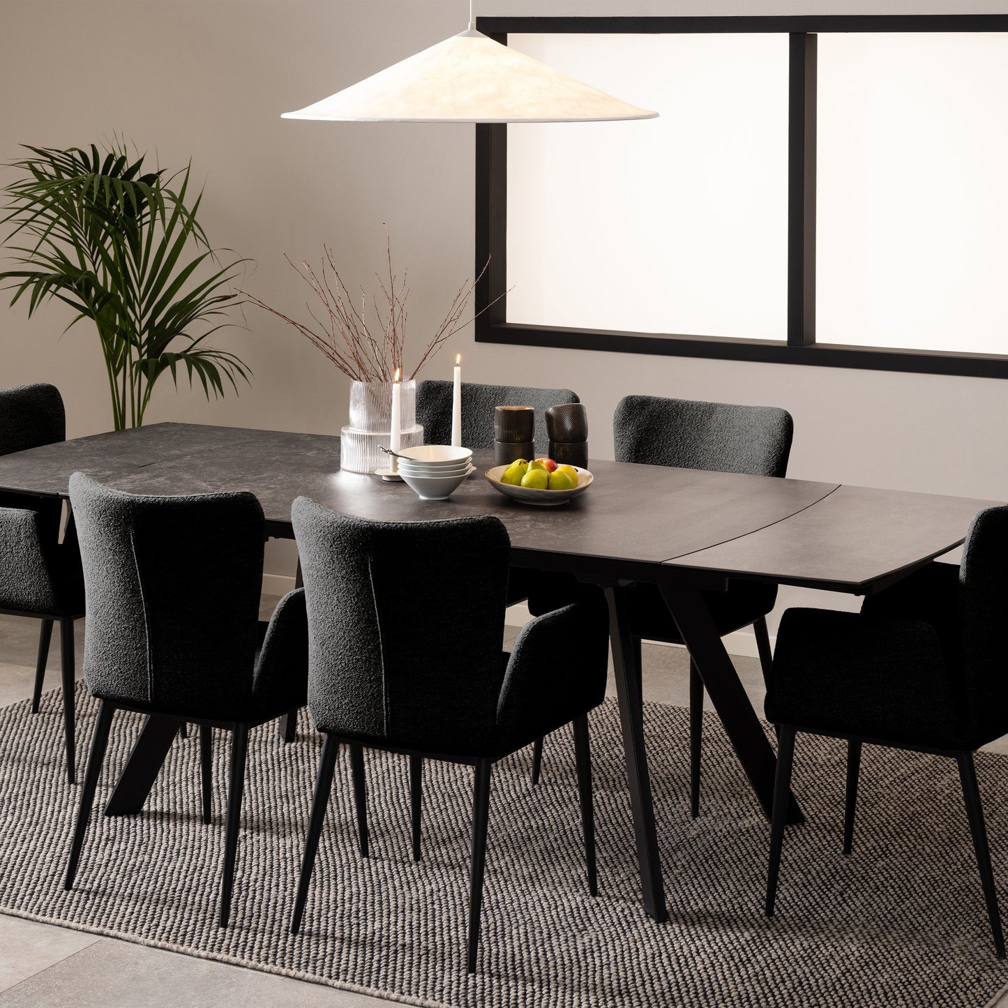 Cote | Furniture Blackburn 6-10 Seater Dining Table, Ceramic - Black Blackburn, Dining Tables 90AH000022802