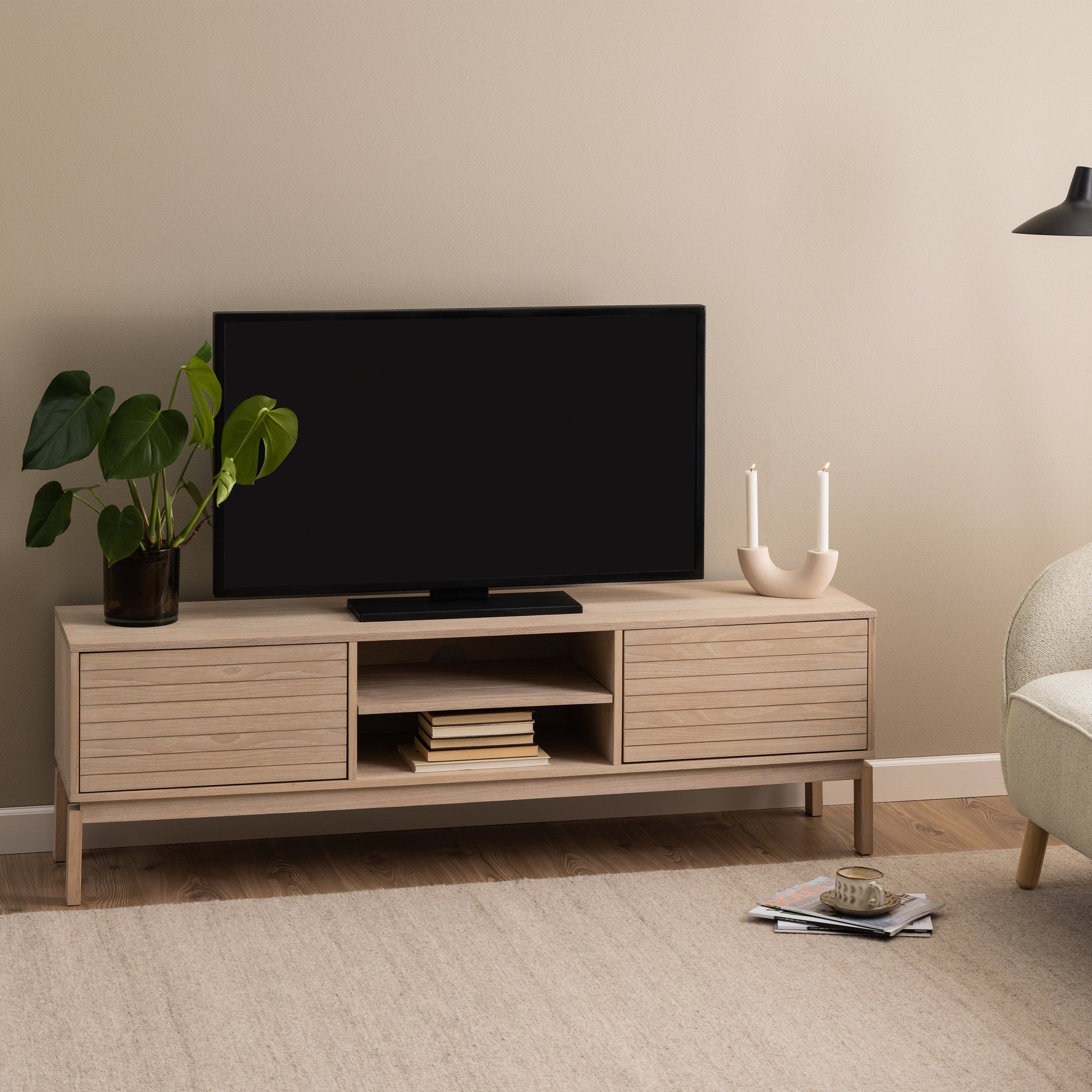 Cote | Furniture Linley TV Unit, 2 Door - White Oak Linley, TV Stands 90AH000022819