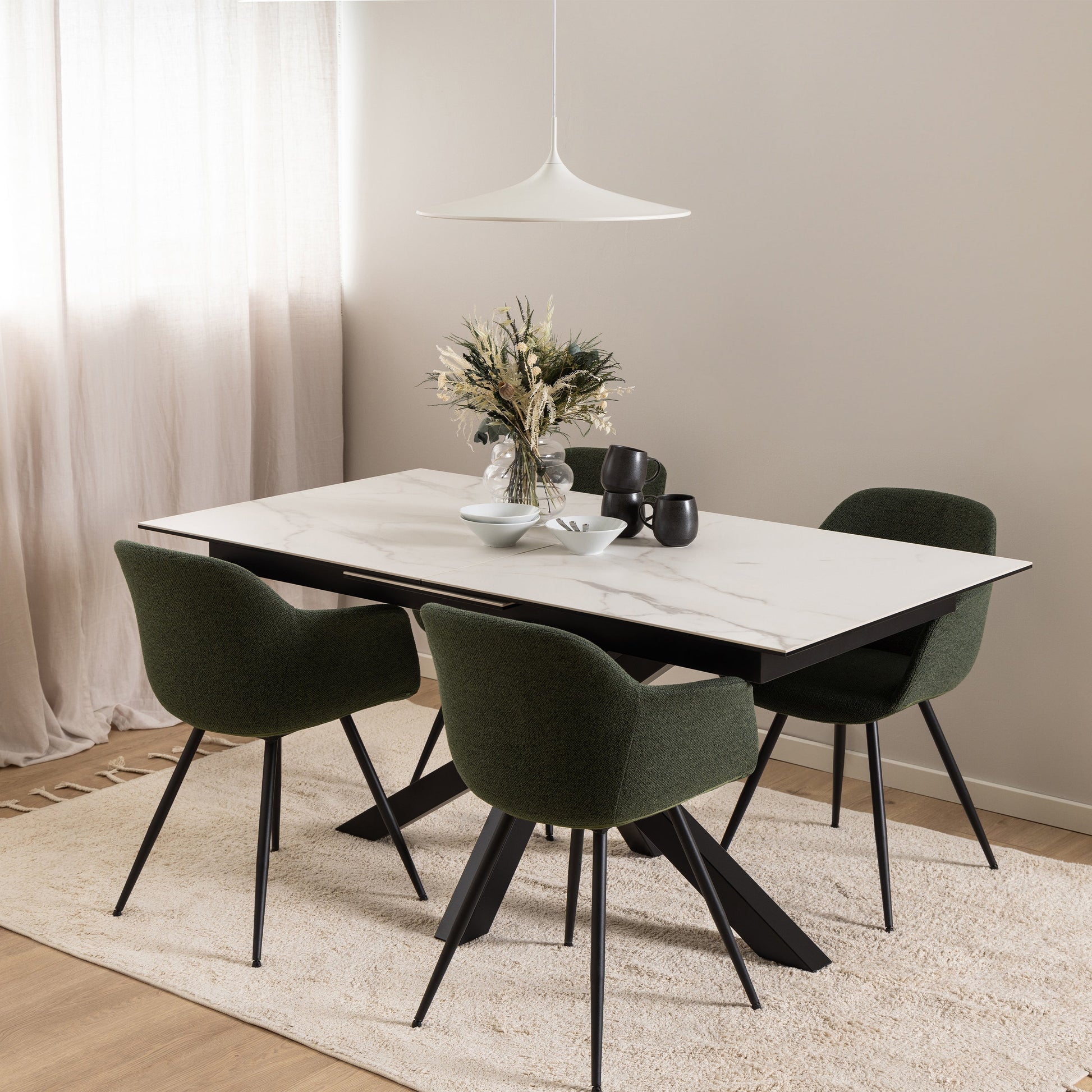 Cote | Furniture Heaven 6-8 Seater Extendable Dining Table (168cm) - Ceramic White Top  Heaven, Dining Tables 90AH000022885