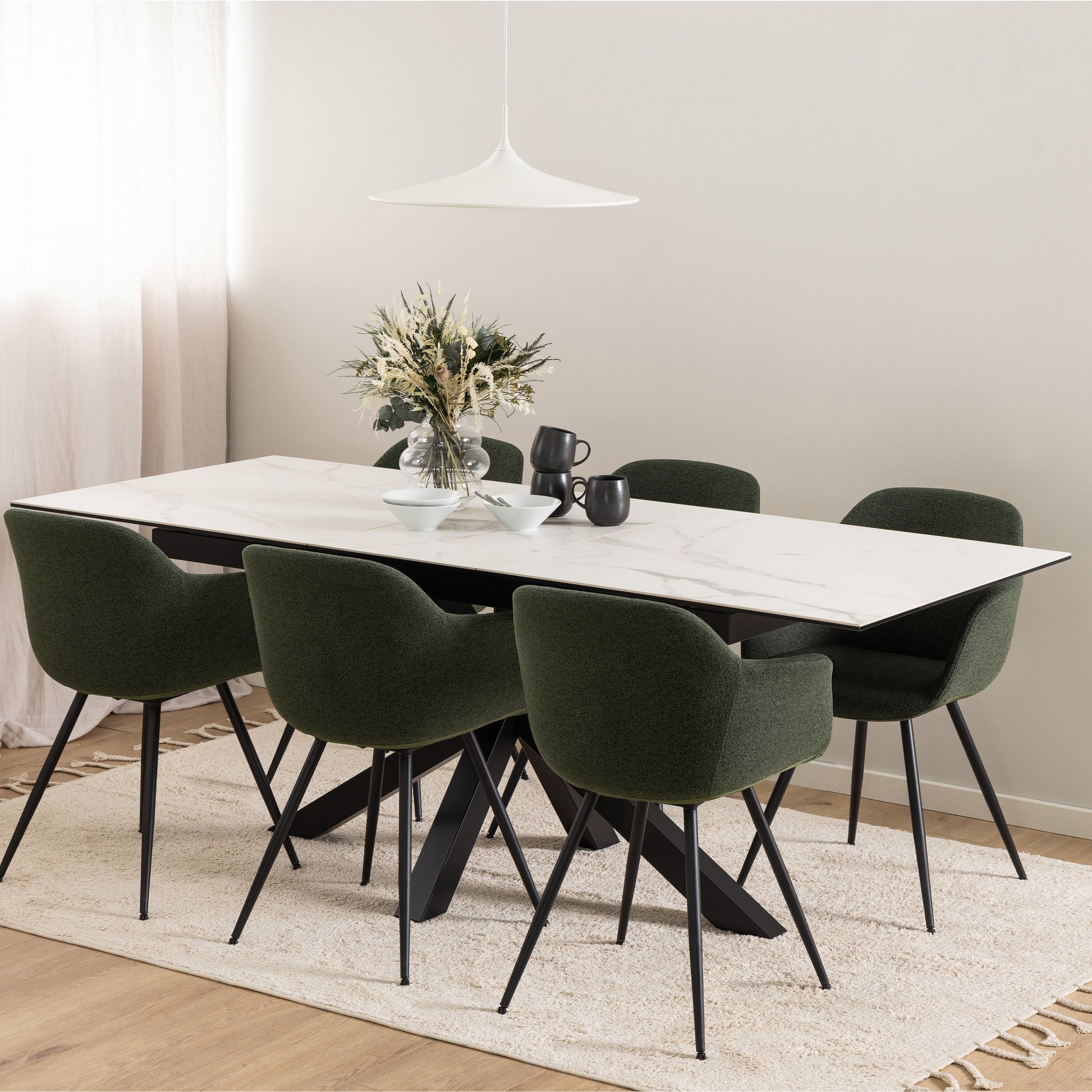 Cote | Furniture Heaven 6-8 Seater Extendable Dining Table (168cm) - Ceramic White Top  Heaven, Dining Tables 90AH000022885