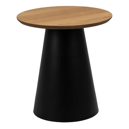 Soli Round Coffee Table, Small - Oak & Black