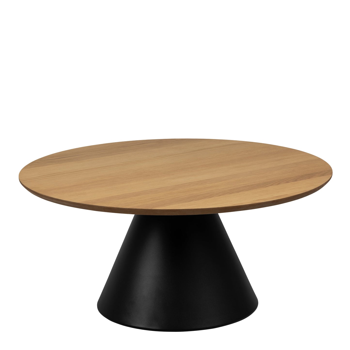 Soli Low Round Coffee Table, Large  - Oak & Black