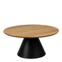 Soli Low Round Coffee Table, Large  - Oak & Black