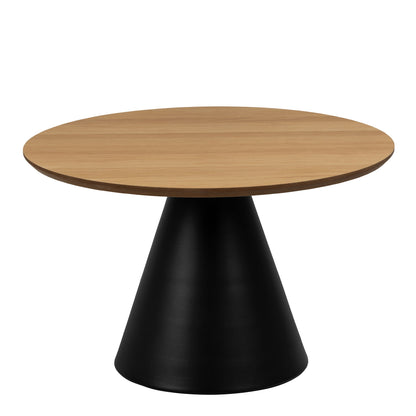 Soli Round Coffee Table, Medium - Oak & Black