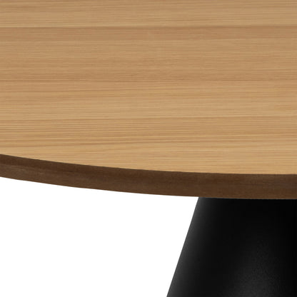 Soli Round Coffee Table, Medium - Oak & Black