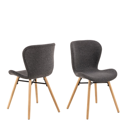 Cote Furniture |  Batilda Dining Chairs - Grey with Oak Legs (Set of 2) Batilda, Dining Chairs 90AH000023355