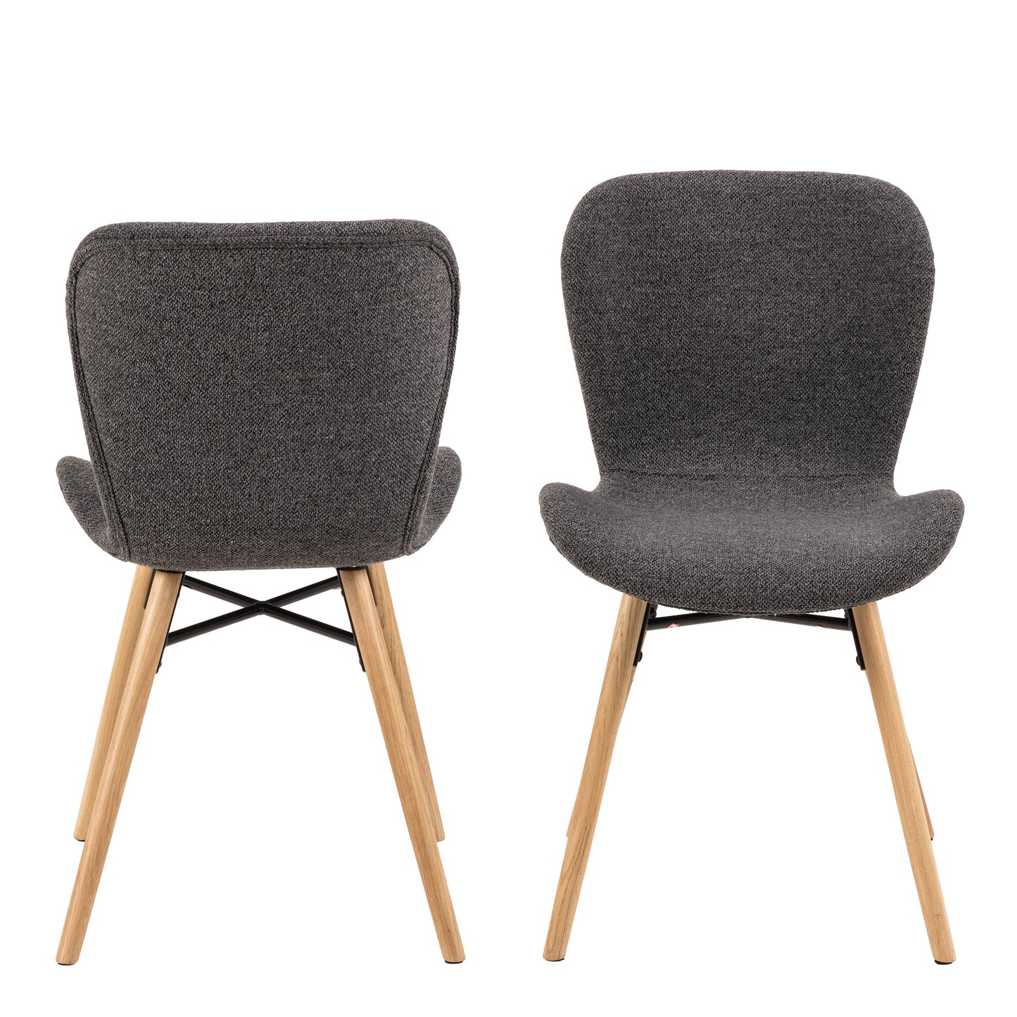 Cote | Furniture Batilda Dining Chairs - Grey with Oak Legs (Set of 2) Batilda, Dining Chairs 90AH000023355