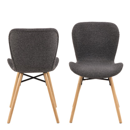 Cote | Furniture Batilda Dining Chairs - Grey with Oak Legs (Set of 2) Batilda, Dining Chairs 90AH000023355