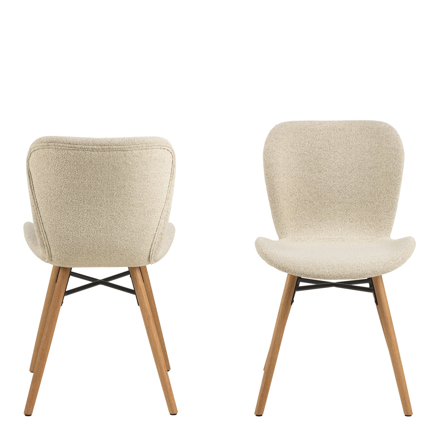 Cote | Furniture Batilda Dining Chairs - Cream with Oak Legs (Set of 2) Batilda, Dining Chairs 90AH000023358