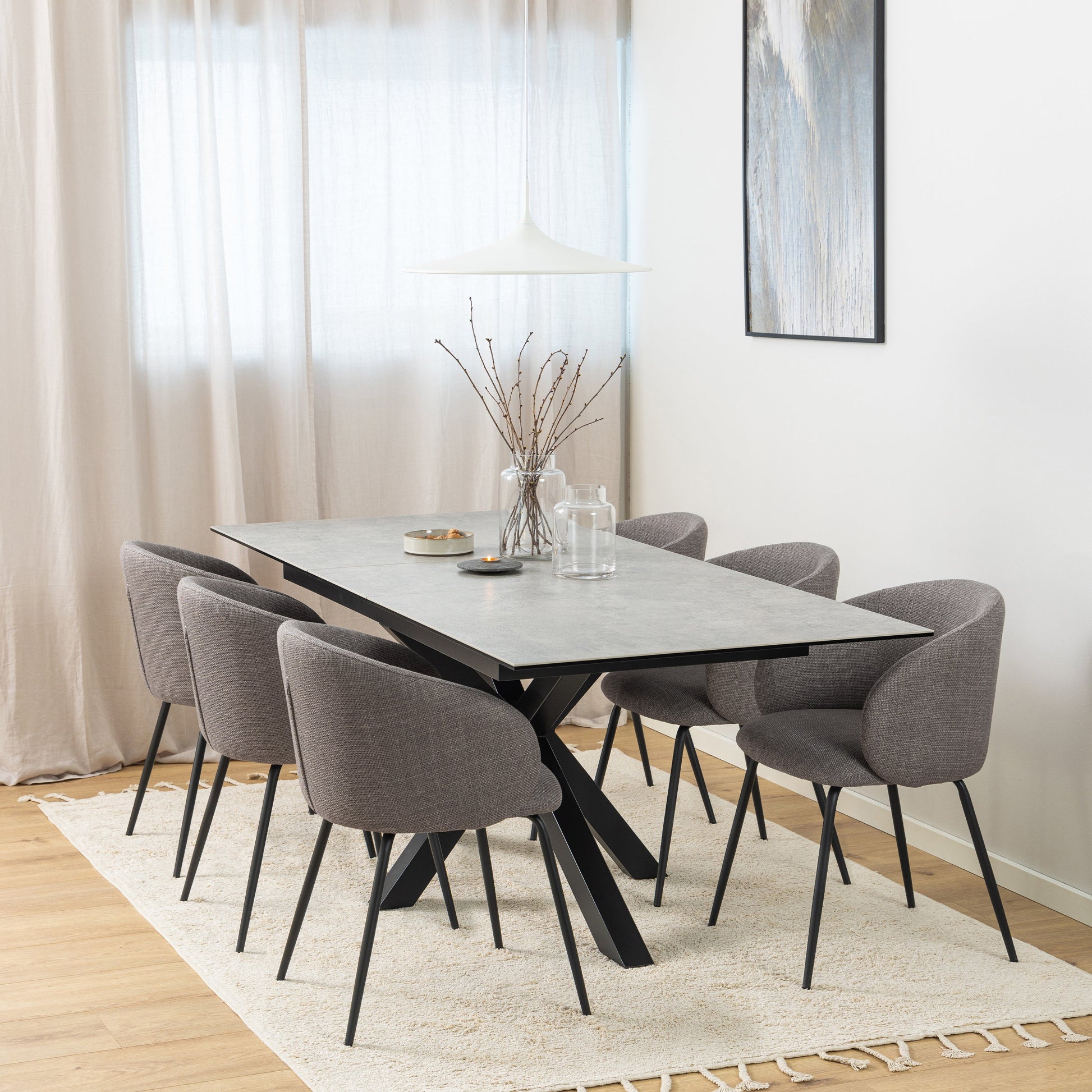 Cote | Furniture Heaven 6-8 Seater Extendable Dining Table (168cm) - Ceramic Grey Top  Heaven, Dining Tables 90AH000023377