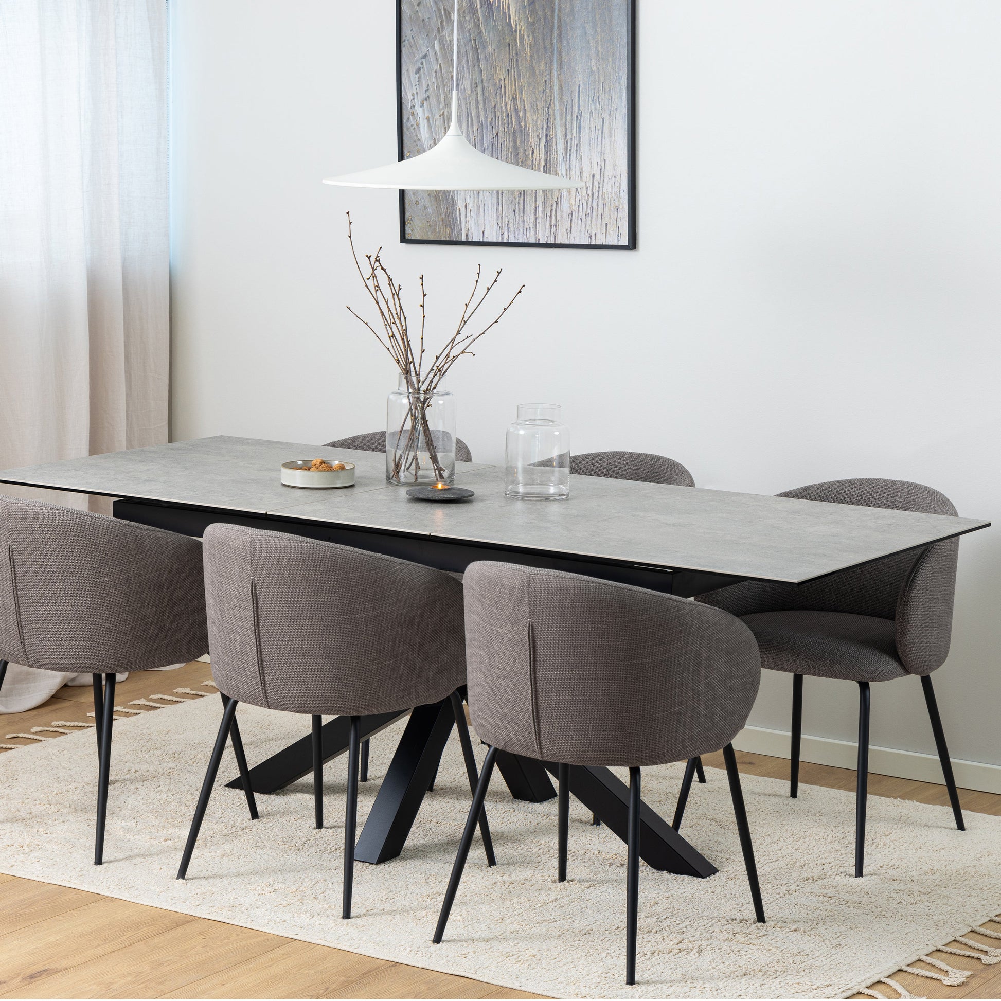 Cote | Furniture Heaven 6-8 Seater Extendable Dining Table (168cm) - Ceramic Grey Top  Heaven, Dining Tables 90AH000023377