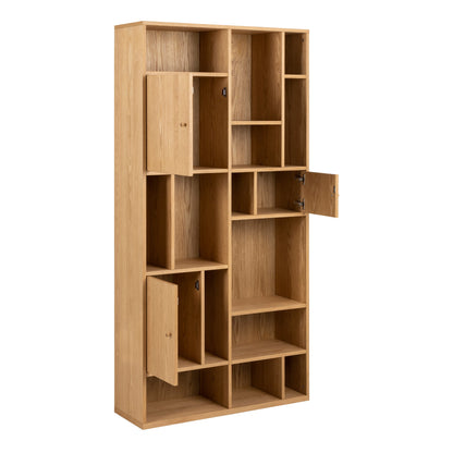 Rangoon 3 Door Large Bookcase - Oak