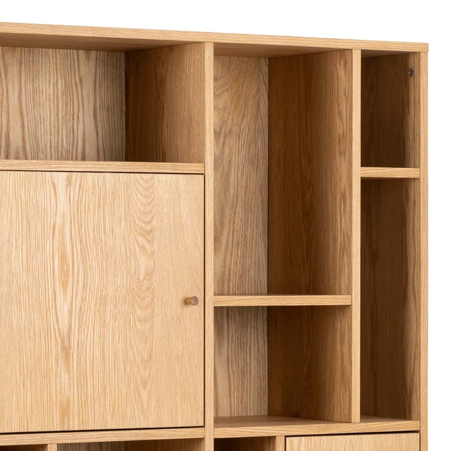 Rangoon 3 Door Large Bookcase - Oak