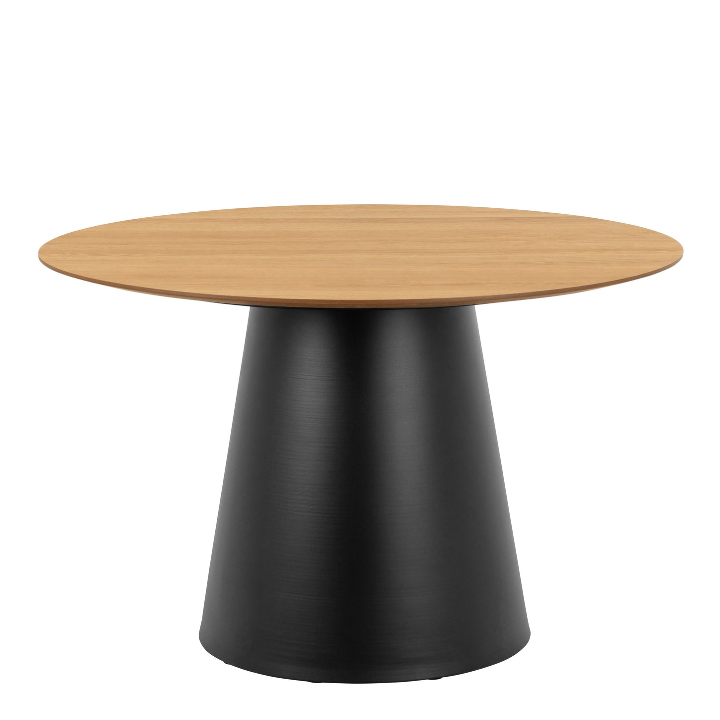 Soli Round 4 Seater Dining Table - Oak & Black