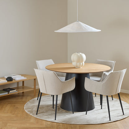 Soli Round 4 Seater Dining Table - Oak & Black