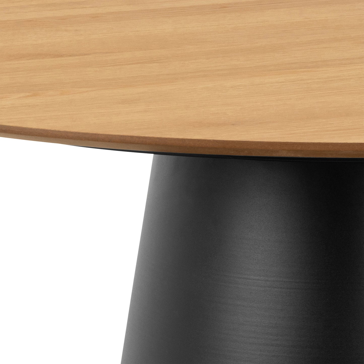 Soli Round 4 Seater Dining Table - Oak & Black