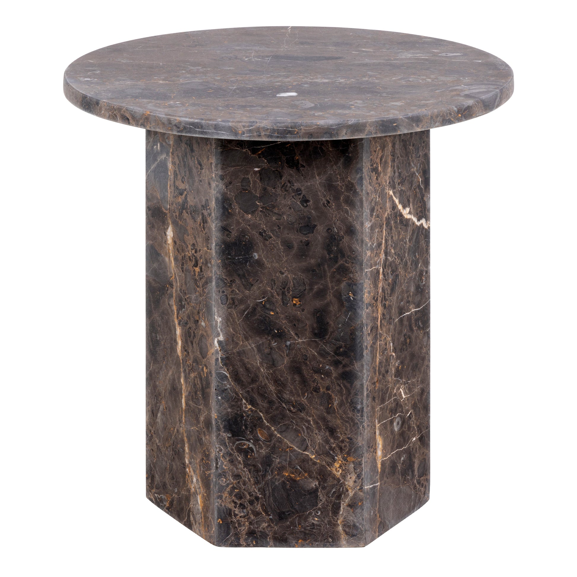 Cote | Furniture Naxos Side Table, Round - Marron Marble Naxos, Side Tables 90AH000023617