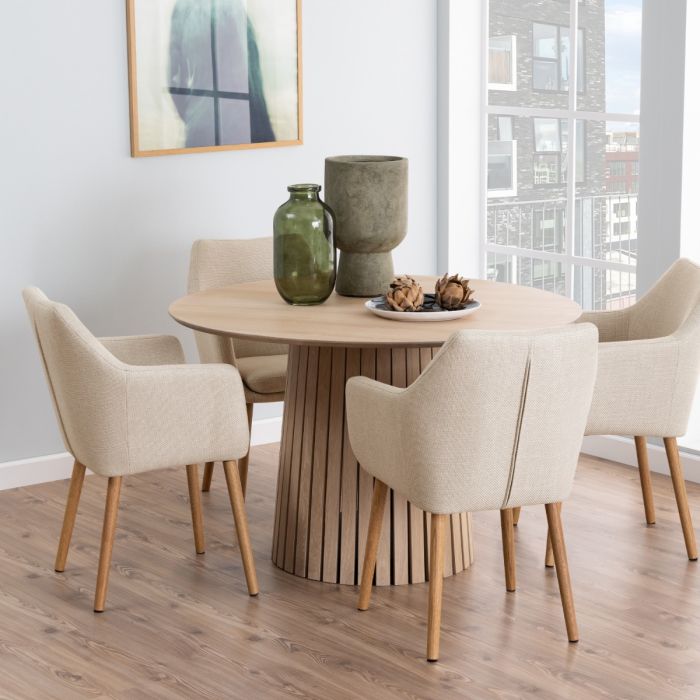 Cote | Furniture Christo 2-4 Dining Table, Round - White Oak Christo, Dining Tables 90AH000021841