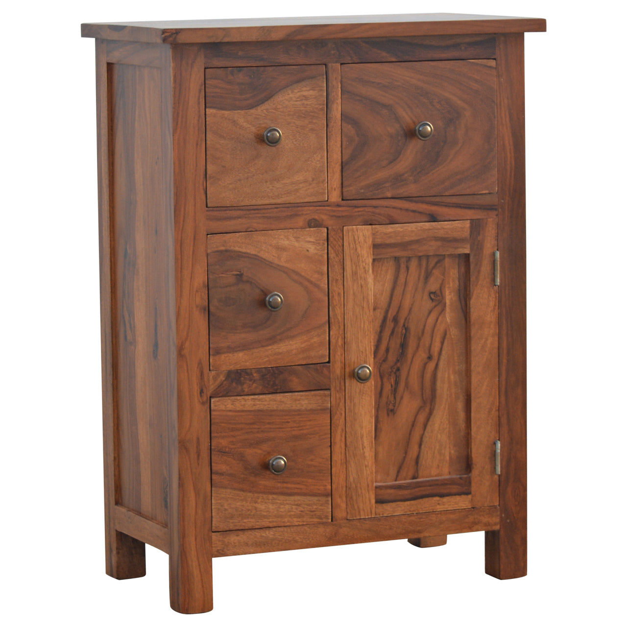 Cote Furniture | Sheesham Cabinet 4 Drawer - Honey Sheesham, Cupboards IN090