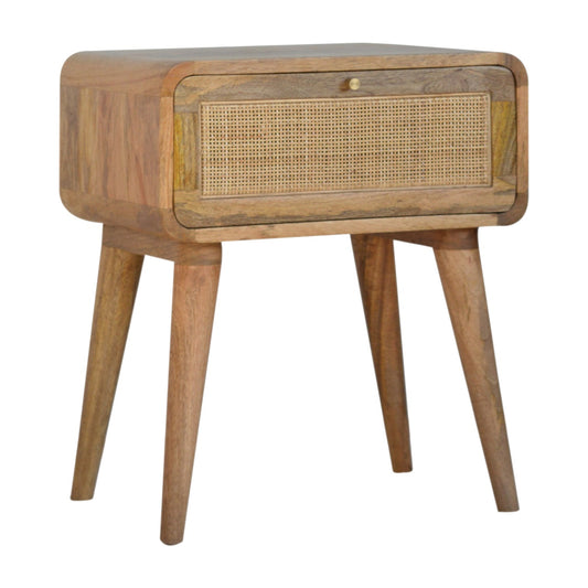 Cote Furniture | Close-knit Ratten Bedside Table - Oak Rattan,  IN1019