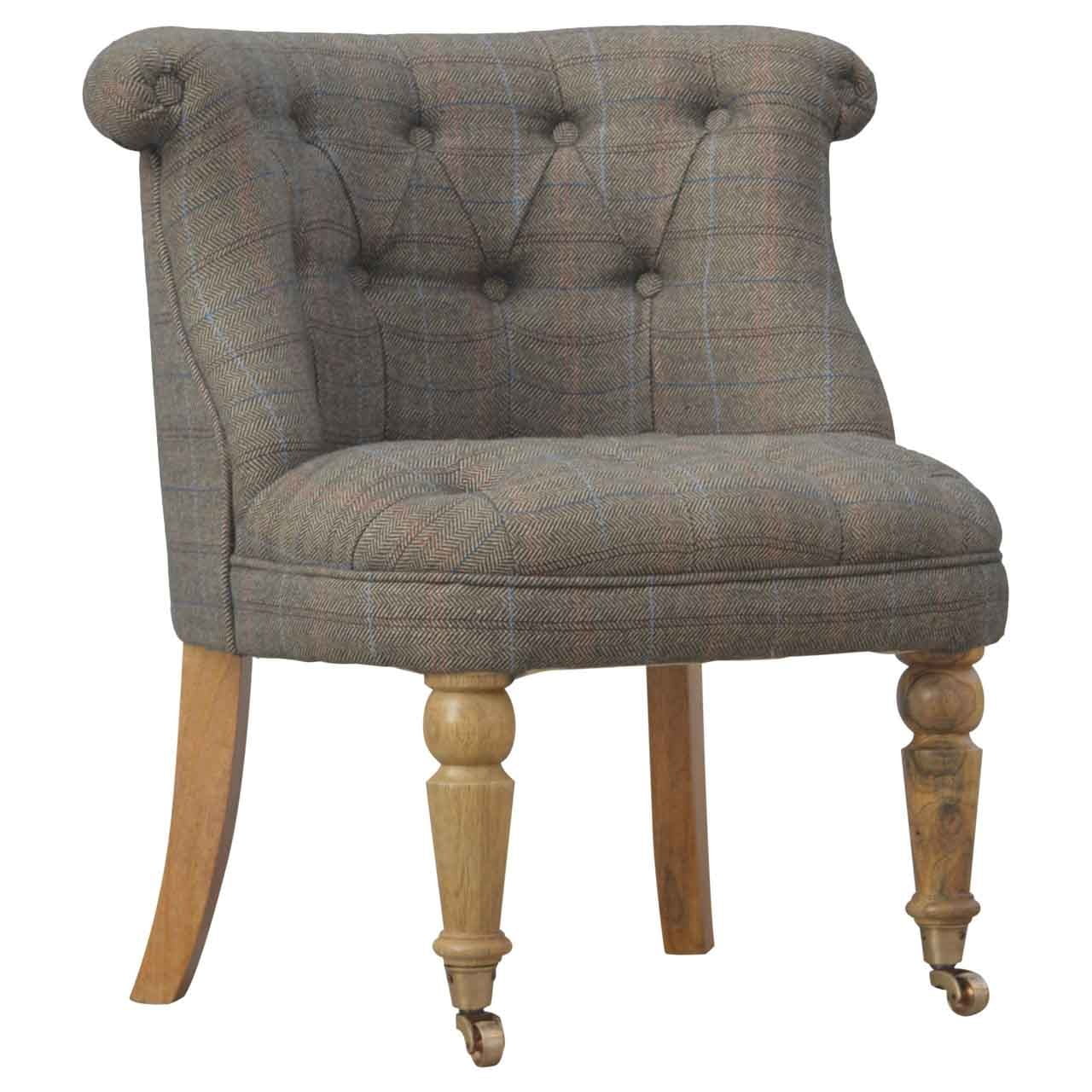 Cote Furniture | Compact Multi Tweed Accent Chair - Oak Compact, Sofas & Seating, Accent Chairs & Armchairs IN111