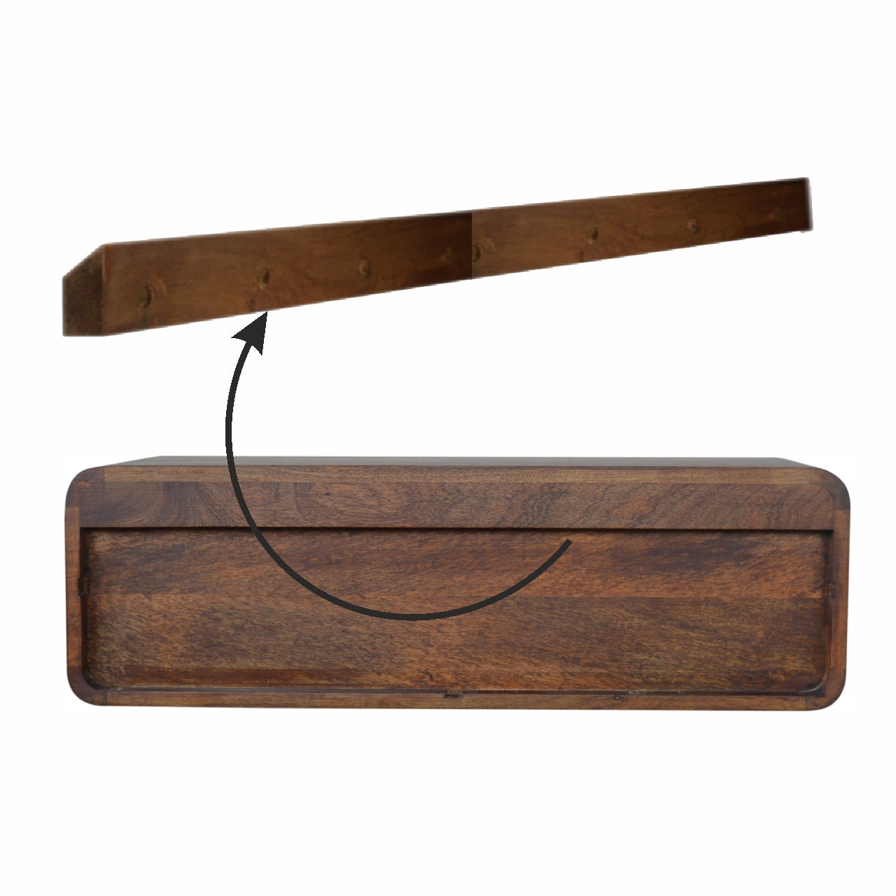 Cote Furniture | Floating Open Console Table (Wall Mounted) - Chestnut  Console Tables IN1229