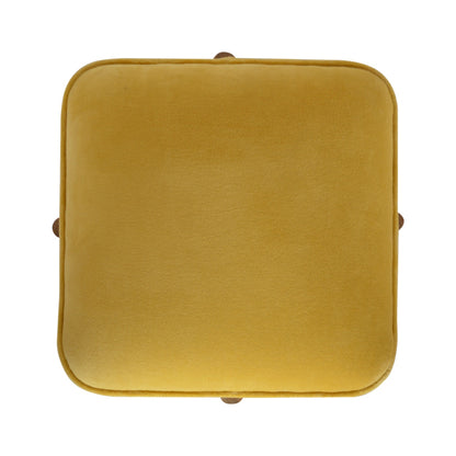 Cote Furniture | Velvet Solid Footstool - Mustard  Footstools IN1273